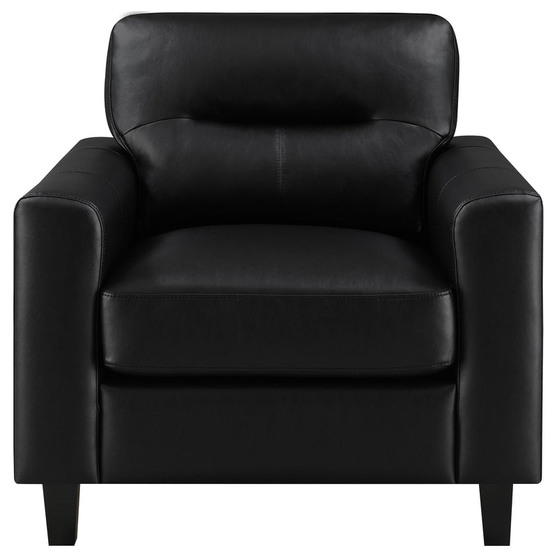 Scotland 3-piece Faux Leather Upholstered Sofa Set Black - 504664-S3