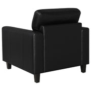 Scotland 3-piece Faux Leather Upholstered Sofa Set Black - 504664-S3