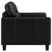 Scotland 3-piece Faux Leather Upholstered Sofa Set Black - 504664-S3