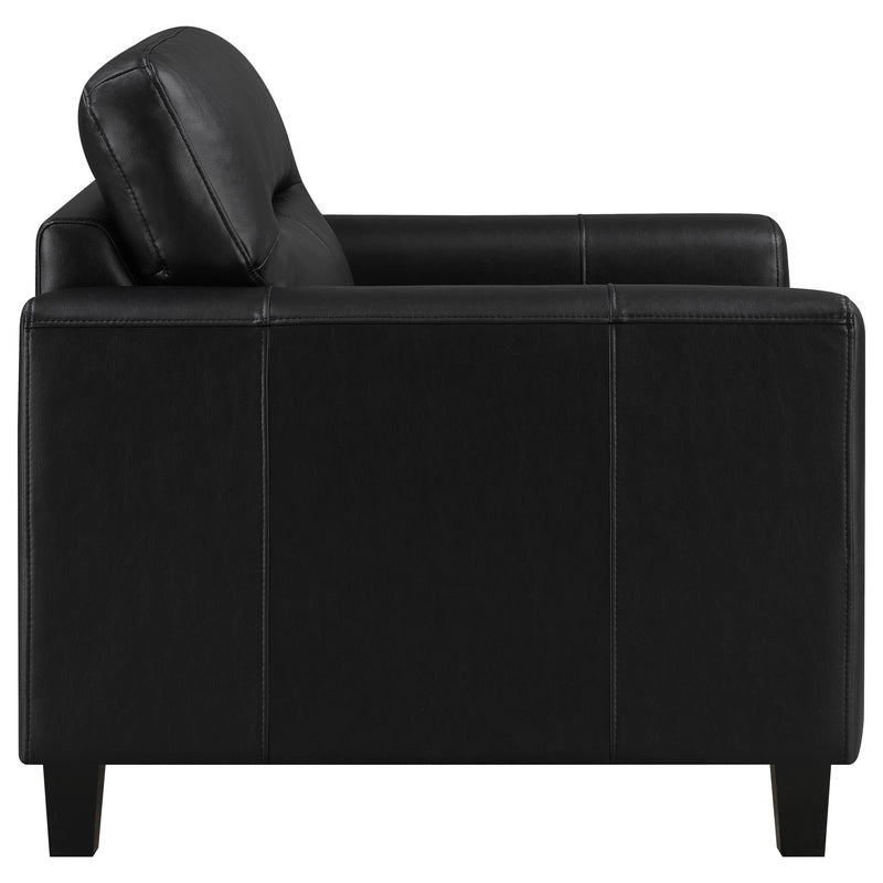 Scotland 3-piece Faux Leather Upholstered Sofa Set Black - 504664-S3