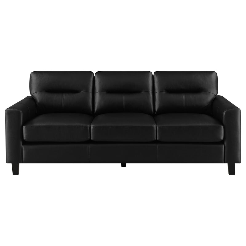 Scotland 3-piece Faux Leather Upholstered Sofa Set Black - 504664-S3
