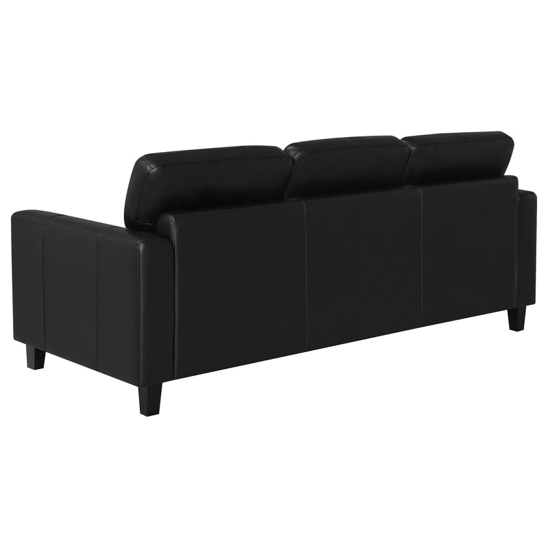 Scotland 3-piece Faux Leather Upholstered Sofa Set Black - 504664-S3