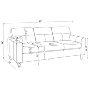 Scotland 3-piece Faux Leather Upholstered Sofa Set Brown - 504667-S3
