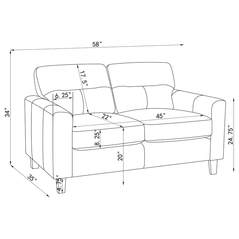 Scotland 3-piece Faux Leather Upholstered Sofa Set Brown - 504667-S3