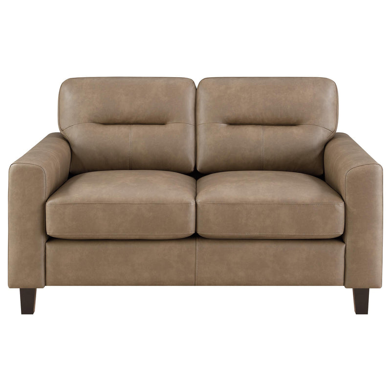 Scotland 3-piece Faux Leather Upholstered Sofa Set Brown - 504667-S3