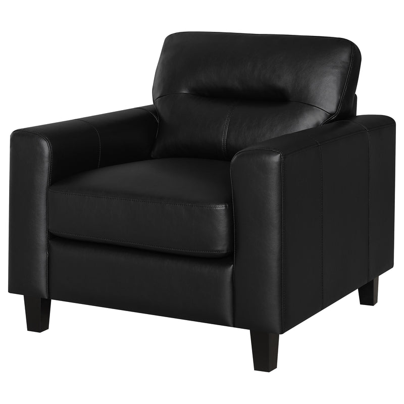 Scotland Faux Leather Upholstered Track Arm Chair Black - 504666