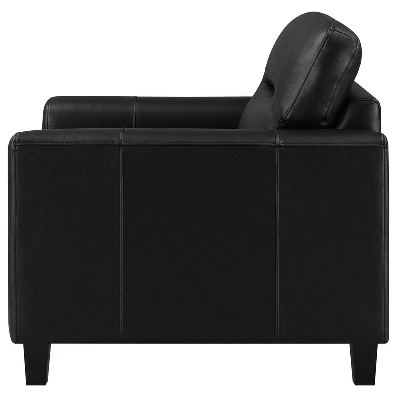 Scotland Faux Leather Upholstered Track Arm Chair Black - 504666