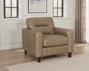 Scotland Faux Leather Upholstered Track Arm Chair Brown - 504669
