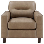 Scotland Faux Leather Upholstered Track Arm Chair Brown - 504669