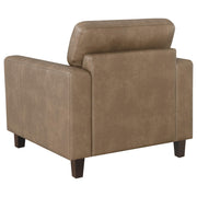 Scotland Faux Leather Upholstered Track Arm Chair Brown - 504669