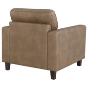 Scotland Faux Leather Upholstered Track Arm Chair Brown - 504669