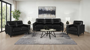 Scotland Faux Leather Upholstered Track Arm Loveseat Black - 504665