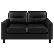 Scotland Faux Leather Upholstered Track Arm Loveseat Black - 504665