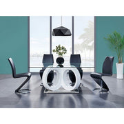 Seminole Glass Top Table & Black PU Chair Dining Set - DMV FurnitureDining Room Set