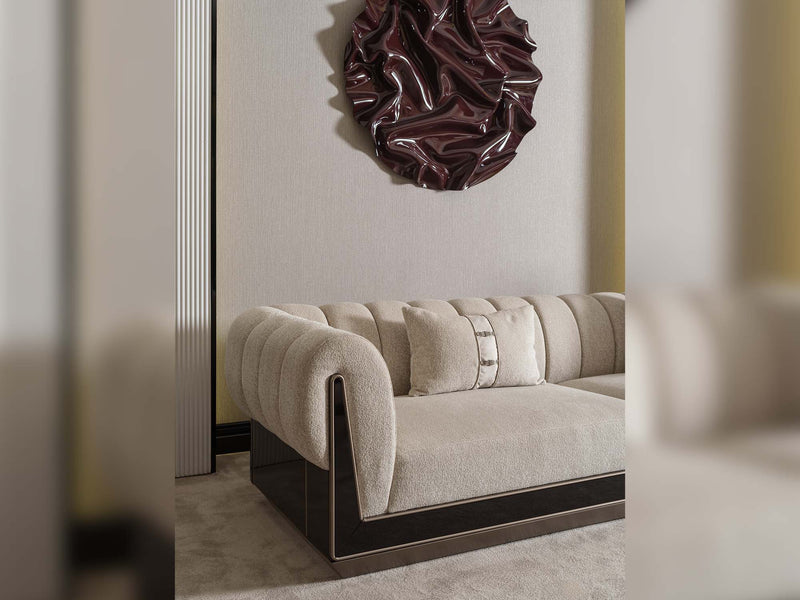 Senato 4-pieces (1 Four Seater Lux Sofa & 1 Four Seater Sofa & 2 Chair) Livingroom in Cream - 200-GAB-SEN-4L411