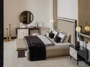Senato Bedroom (Queen Frame With Headboard & Dresser With Mirror & Ottoman & 2 Nightstand & Bench) - 200-GAB-SEN-QB-SET