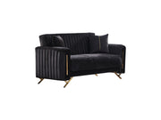 Senfoni 3-pieces (Sofa & Loveseat & Chair) Livingroom Set Black in Black - 101-SEN-LV900-321