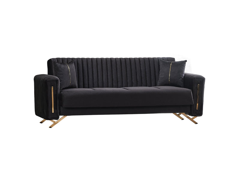 Senfoni 3-pieces (Sofa & Loveseat & Chair) Livingroom Set Black in Black - 101-SEN-LV900-321