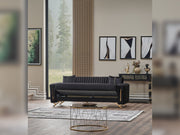 Senfoni 3-pieces (Sofa & Loveseat & Chair) Livingroom Set Black in Black - 101-SEN-LV900-321