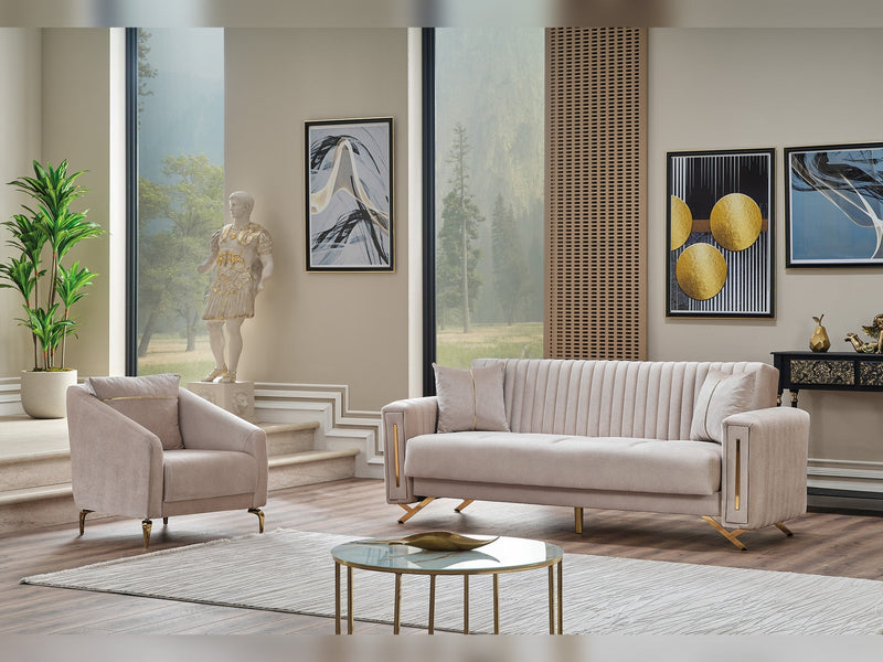 Senfoni Convertible Sofa Beige in Beige - 101-SEN-TUR276-3