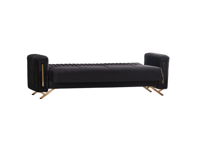Senfoni Convertible Sofa Black in Black - 101-SEN-LV900-3