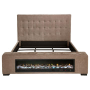 Senna Upholstered California King Audio Flame Visualizer Bed Brown - 305811KW