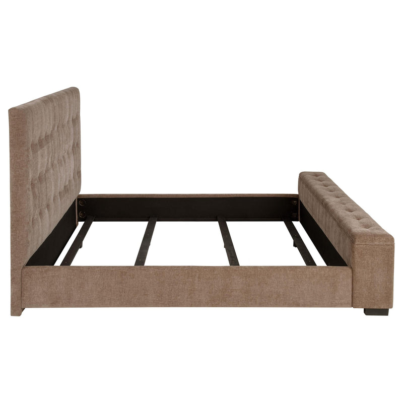 Senna Upholstered California King Audio Flame Visualizer Bed Brown - 305811KW
