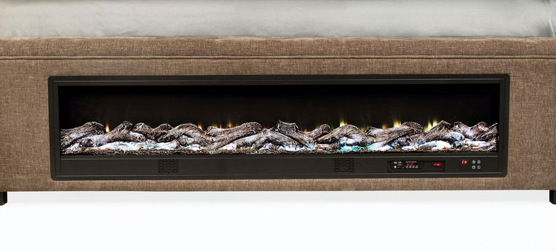 Senna Upholstered Queen Audio Flame Visualizer Bed Brown - 305811Q