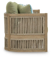Serena Shores Beige/Green Outdoor Sofa with Cushion - PCP604-838