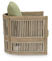 Serena Shores Outdoor Sofa and Chair in Beige/Green - PKG023980