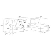 Serene 4-piece Upholstered Modular Sectional Sofa Beige - 551321-SETB