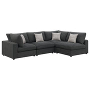 Serene 4-piece Upholstered Modular Sectional Sofa Charcoal - 551324-SETA