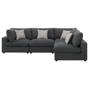 Serene 4-piece Upholstered Modular Sectional Sofa Charcoal - 551324-SETA