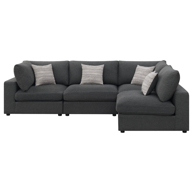 Serene 4-piece Upholstered Modular Sectional Sofa Charcoal - 551324-SETA