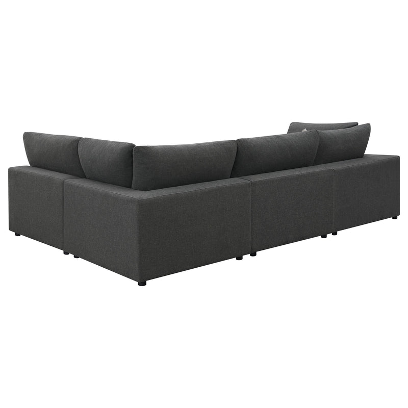 Serene 4-piece Upholstered Modular Sectional Sofa Charcoal - 551324-SETA