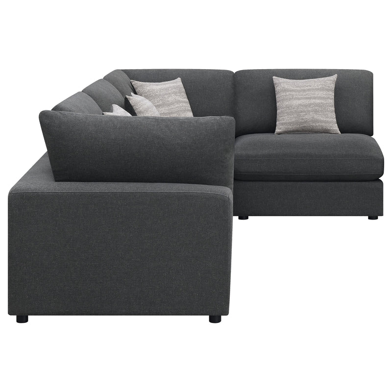 Serene 4-piece Upholstered Modular Sectional Sofa Charcoal - 551324-SETA