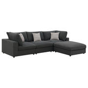 Serene 4-piece Upholstered Modular Sectional Sofa Charcoal - 551324-SETB
