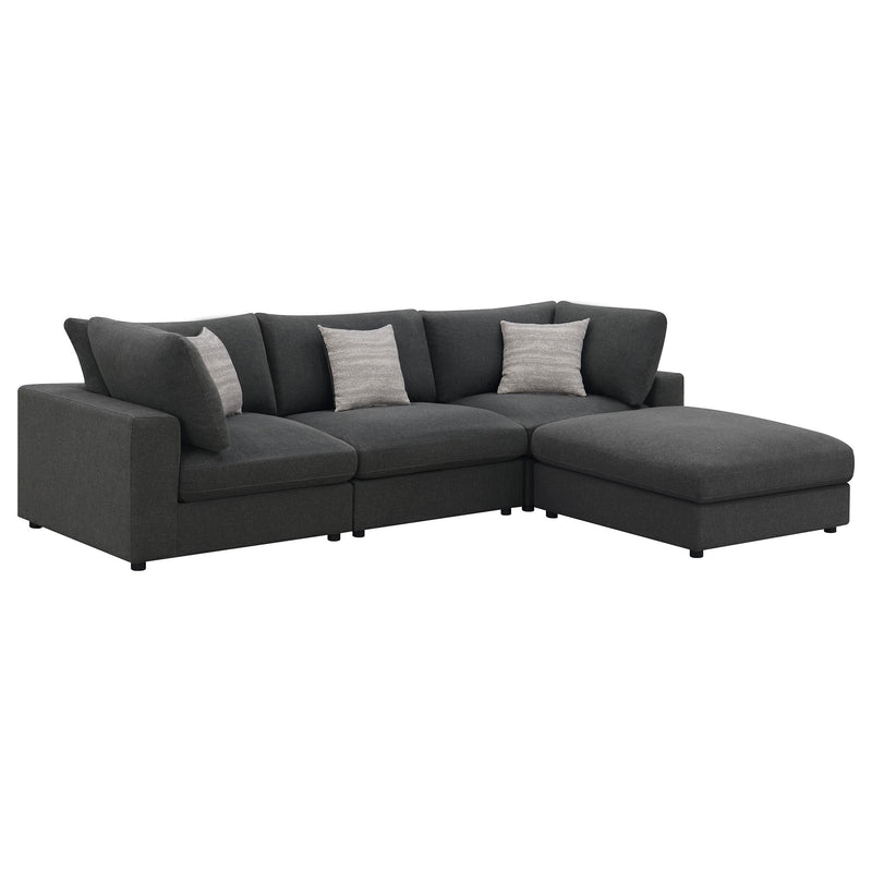 Serene 4-piece Upholstered Modular Sectional Sofa Charcoal - 551324-SETB