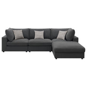 Serene 4-piece Upholstered Modular Sectional Sofa Charcoal - 551324-SETB