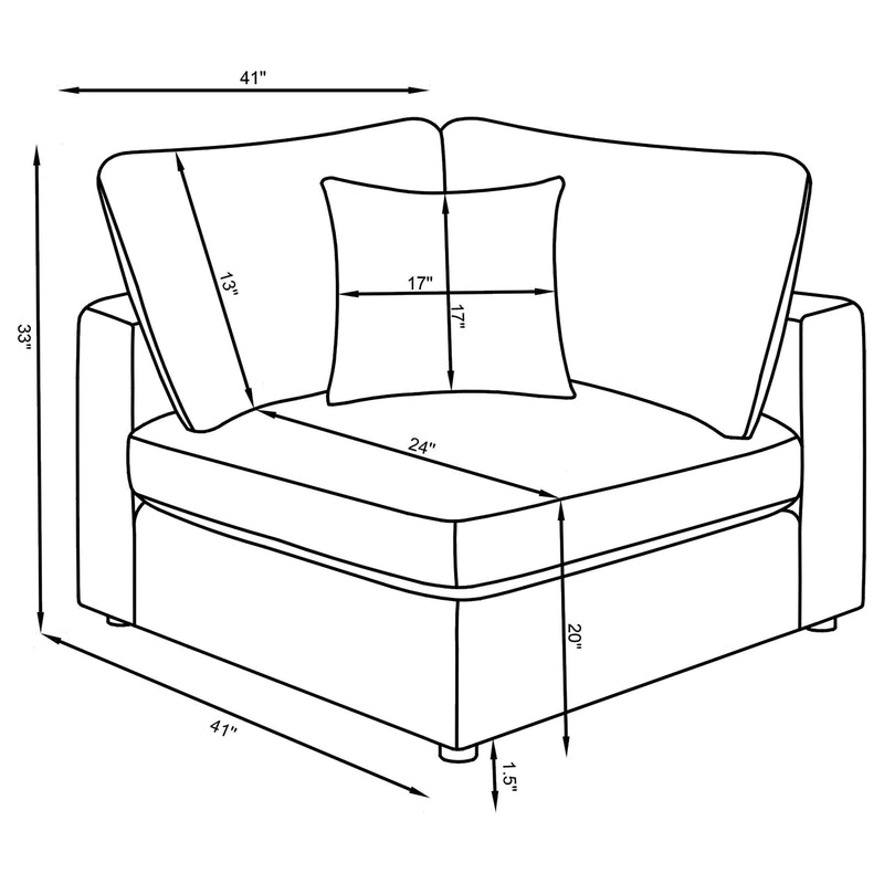 Serene 5-piece Upholstered Modular Sectional Sofa Beige - 551321-SETC