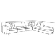 Serene 6-piece Upholstered Modular Sectional Sofa Beige - 551321-SET