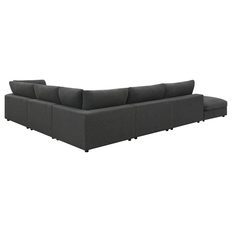 Serene 6-piece Upholstered Modular Sectional Sofa Charcoal - 551324-SET
