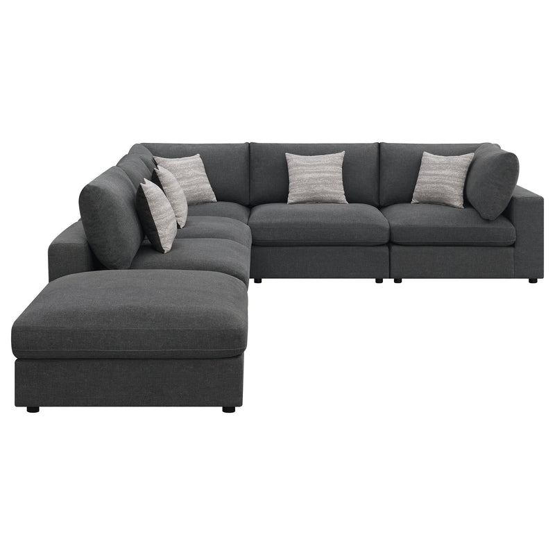Serene 6-piece Upholstered Modular Sectional Sofa Charcoal - 551324-SET