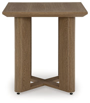 Serene Bay 2 Outdoor Lounge Chairs with End Table in Dark Brown/White from Ashley - DMV Furniture