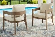 Serene Bay Outdoor Dining Table and 4 Chairs in Dark Brown from Ashley - DMV Furniture