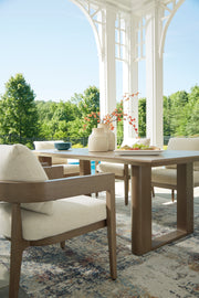 Serene Bay Outdoor Dining Table and 4 Chairs in Dark Brown from Ashley - DMV Furniture