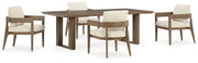 Serene Bay Outdoor Dining Table and 4 Chairs in Dark Brown from Ashley - DMV Furniture
