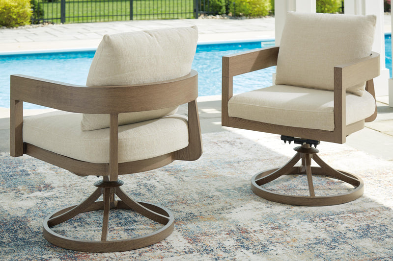 Serene Bay Outdoor Dining Table and 4 Chairs in Dark Brown - PKG021208