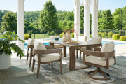 Serene Bay Outdoor Dining Table and 6 Chairs in Dark Brown from Ashley - DMV Furniture