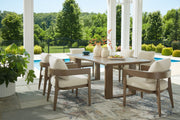 Serene Bay Outdoor Dining Table and 6 Chairs in Dark Brown from Ashley - DMV Furniture